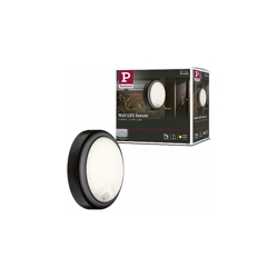 94187 Lampada da Parete Per Esterni, 230 V, con Sensore di Movimento, Ip44 , 15 W, 3000 K, Luce Bianca Calda, In Plastica, Grigio, 15 W - Paulmann en oferta