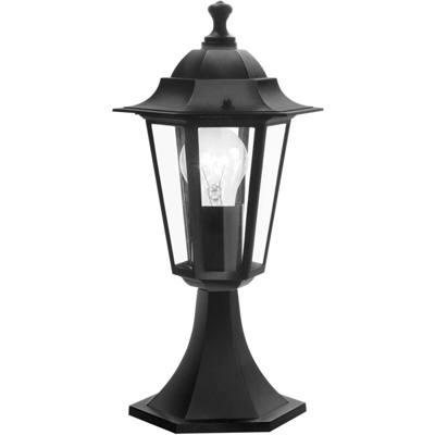 Lampada con base da esterno LATERNA 4, lampada da esterno 1 punto luce, lampada con base in alluMINIo pressofuso e vetro, colore: nero, attacco: E27,