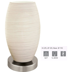 BATISTA 3 - Lampada da tavolo in acciaio nichelato opaco, 40 W - Eglo en oferta