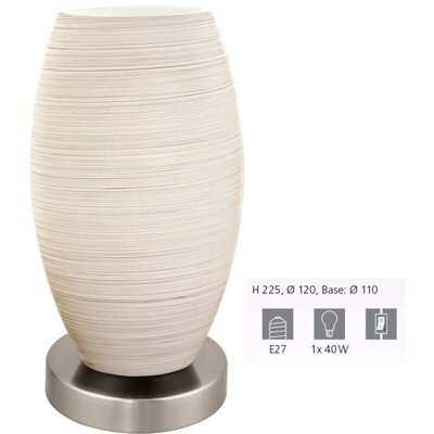BATISTA 3 - Lampada da tavolo in acciaio nichelato opaco, 40 W - Eglo