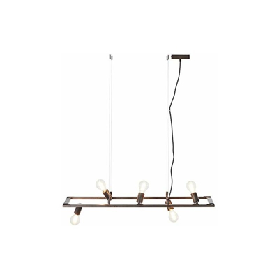 Kalla - Lampadario a sospensione a 5 luci, in metallo, 40 W, colore: Nero anticato - Brilliant