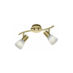 Trio 871010208 Levisto Faretto LED, 2x6 Watt, Ottone Satinato/Alabastro, 33x10x19 cm E14, 6 W, 2-flammig - Trio Leuchten en oferta