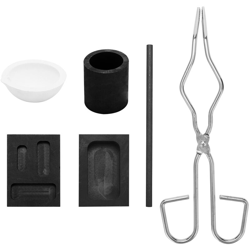 6 pezzi torcia fusione argento kit crogiolo grafite pinze per tazza crogiolo in grafite ciotola di fusione asta di agitazione in grafite cilindro en oferta