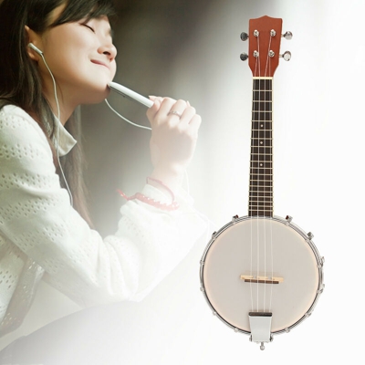Regalo di Natale in legno a quattro corde per ukulele banjo da 23 pollici IRIN