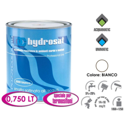 Pozzi Hydrosat 750 ml smalto bianco per termosifoni acrilico satinato all'acqua legno metallo e muri características