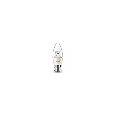 Philips LED luce calda, attacco a baionetta B22Â dimmerabile lampadina a candela, 6Â W (40Â W)Â â??Â bianco caldo, White, B22, 6 wattsW 230 voltsV
