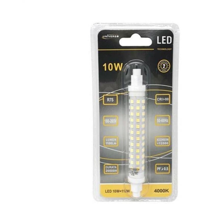 Lampadina Led 10w Luce Naturale .4000k Attacco R7s Lampada Ricambio Per Faro R7s