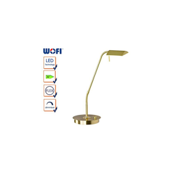 WOFI 8321.01.32.6000 A, lampada da tavolo in metallo, 8 Watt, integrata, ottone opaco, 20,5 x 20,5 x 50 cm precio