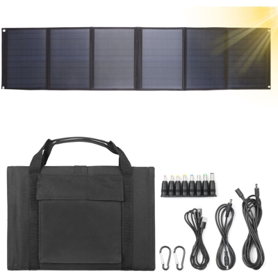 Borsa pieghevole a pannello solare 6 volte 60W Caricatore solare con doppia uscita USB + DC Caricatore solare pieghevole portatile Alimentatore