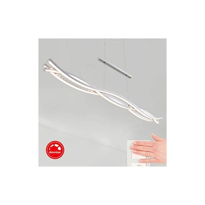 Briloner Leuchten - Lampada a sospensione a LED, dimmerabile tramite interruttore a parete, 1890 lumen, 6 W, in alluminio