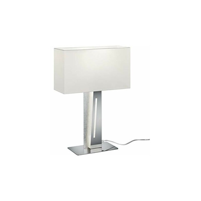 Trio Leuchten Nestor - Lampada da tavolo in metallo, 5 W, colore: argento/bianco