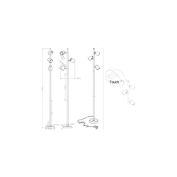 Trio 473190307 Lampada a Stelo, Nichel Opaco/Cromato, 18x28x154 cm, Nickel Satinato, 18x28x154Â cm - Trio Leuchten características