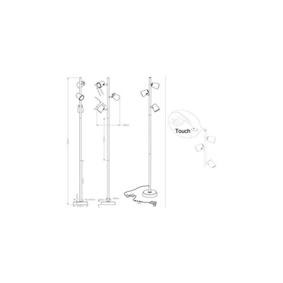 Trio 473190307 Lampada a Stelo, Nichel Opaco/Cromato, 18x28x154 cm, Nickel Satinato, 18x28x154Â cm - Trio Leuchten