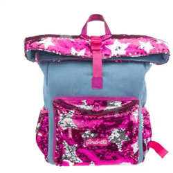 Girabrilla Zaino Roll Top Jeans e Paillettes Scintillanti Reversibili 33x30x15 en oferta