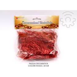 DFH - Paglia decorativa colore rosso 25 gr per albero e cesti di Natale natalizi addobbi decorazioni precio