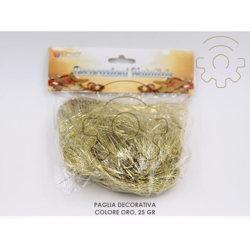 DFH - Paglia decorativa colore oro 25 gr per albero e cesti di Natale natalizi addobbi decorazioni en oferta