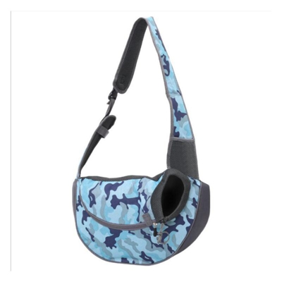 Borsa per animali domestici, Borsa a tracolla, Borsa per cani, Borsa a tracolla, Borsa da trasporto, Camouflage Blue L (47 * 29 * 14 cm)