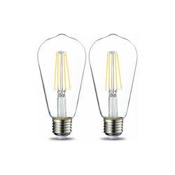 Lampadina LED E27 Vintage Edison, ST64, 64, 7W (equivalenti a 60W), Filamento - Pacco da 2 - Amazon Basics en oferta