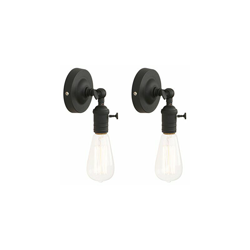 2 lampade da parete vintage industriali Loft, stile antico, illuminazione da parete (colore nero) - Pathson precio