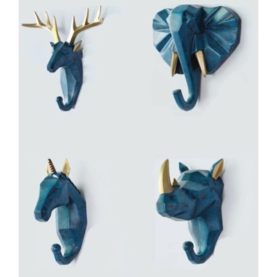 4 Ganci Sospensione Ascolta Asciugamano Hook Coat Gancio a parete Gancio da parete Gancio da parete Semplice gancio da muro Uncinetto, Blu vintage