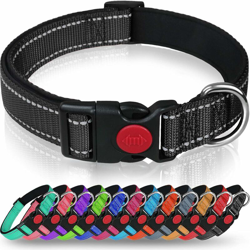 Collana in nylon riflettente reflettabile regolabile classico con morbida maglia traspirante imbottita per i cani, m, nero en oferta