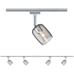 Paulmann 96899 URail Sistema di Illum Set Blossom Max. 4x10W opac Lampada Satinata binari a soffitto G9, Cromo Opaco, Cromo, Vetro Opaco en oferta