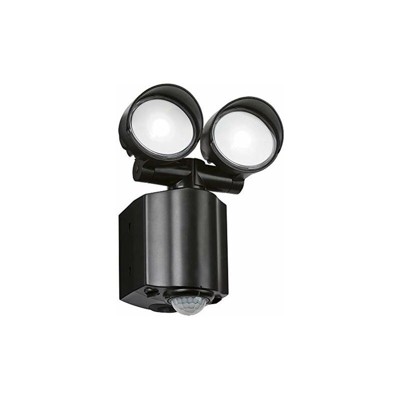 Knightsbridge 230Â V IP44Â LED Twin spot luce di sicurezza con PIR variazione Doppio punto luce Nero