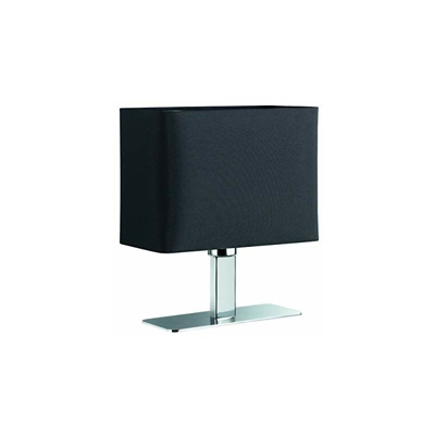 Reality R50111002 Ming Lampada Tavolo, 1xE14, 40 W, Cromo/Nero, 20x10.5x22.5 cm, metallo;metallo/tessuto