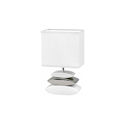 53581Liner Lampada da tavolo, Bianco/Argento, 29 x 17 x 10 cm - Honsel