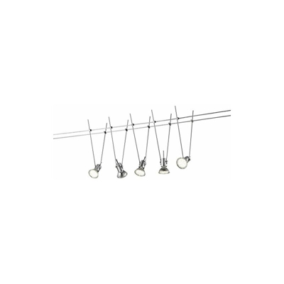 Trio Leuchten - Trio 770010587 Basic Faretto LED, 5x3 Watt, Titano, 500x8x28 cm, metallo