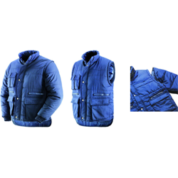 Gb Greenbay - GB giubbotto giacca da lavoro imbottito Savoia poliestere cotone maniche staccabili zip Blu XL en oferta