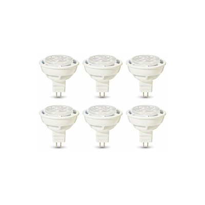 Amazon Basics, lampadine per faretti, professionali, a LED, GU5.3, MR16, equivalenti 35W, luce Bianca fredda, regolabile - confezione da 6