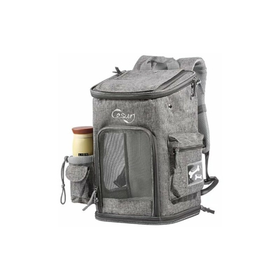 Borsa di trasporto per gatto per cani per gatto, pet Transport Zaino viaggio uscita traspirante e pieghevole (43 x 29 x 26 cm, grigio) Non inclusa la