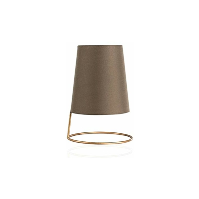 48001 Tavolo Shiny Circle Max. 20W E14 Lampada da Comodino Oro Marrone 230V Metallo/Tessuto Senza Lampadina, Taupe - Pauleen
