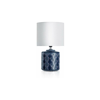 48021 Tavolo Glowing Midnight Max. 20W E14 Lampada da Comodino Blu Bianco 230V Ceramica/Tessuto Senza Lampadina - Pauleen