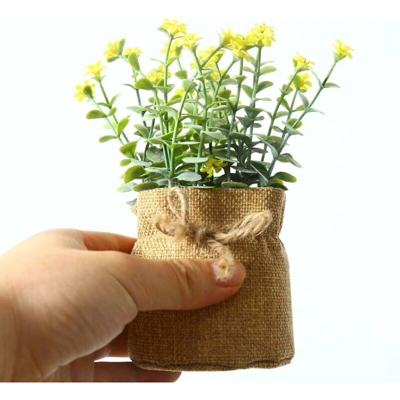 Borsa di tela di juta piccolo milano simulazione fiore finto fiore simulazione pianta verde piatto piccolo bonsai creativo decorazione domestica