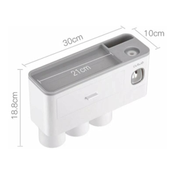 Distributore automatico di dentifricio in dentifricio con tazza, montaggio a parete a parete, set di accessori per il bagno, portaspazzolino (grigio) en oferta