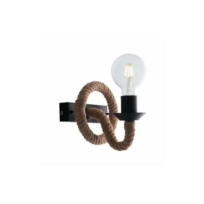 Lampada da parete Applique a corda di canapa e Metallo