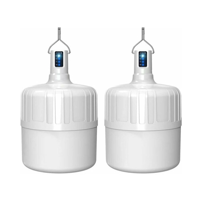 Lampada da campeggio a LED 2 Lampadine USB ricaricabili, interruzione di corrente, lampada da campeggio esterno di emergenza