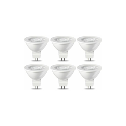 Lampadina LED GU5.3 MR16, 4.5W (equivalenti a 35W), Luce Bianca Calda- Pacco da 6 - Amazon Basics características