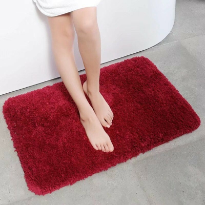 Tappetini da bagno per tappetini da bagno, camera da letto, wc, wc, toilette anti-scivolo assorbente, vino rosso 50 * 80 cm