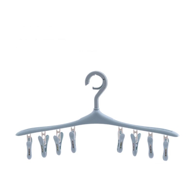 Gancio antivento multifunzione per calzino, Abbigliamento portatile a casa, 8 appendiabiti in plastica rimovibili, blu