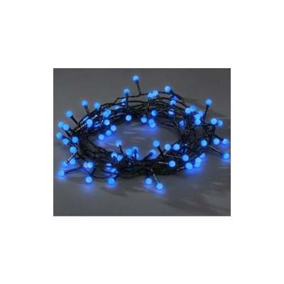 3691-407 Catena Luminosa a Micro LED, 80 diodi Blu, 24 V, trasformatore Esterno, 2,4 W, Cavo Nero - Konstsmide