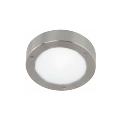 Vento 2 - Lampada da soffitto a LED per esterni a 1 luce, per parete e soffitto, in acciaio inox e vetro, colore: argento, bianco, IP44 - Eglo en oferta