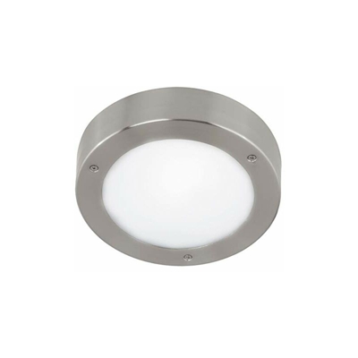 Vento 2 - Lampada da soffitto a LED per esterni a 1 luce, per parete e soffitto, in acciaio inox e vetro, colore: argento, bianco, IP44 - Eglo