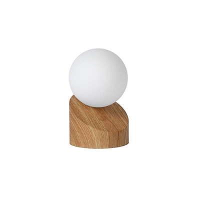 45561/01/72 - Lampada da tavolo, in metallo/vetro/PVC, 5 W, legno chiaro/Opalin - Lucide