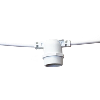 Wisdom - Catena luminosa E27 lineare 10 metri con 10 portalampada IP65 colore bianco