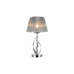 Lampada da tavolo modello fiocco II, classica, con paralume, cromata, 25 x 46 cm - Interfan en oferta