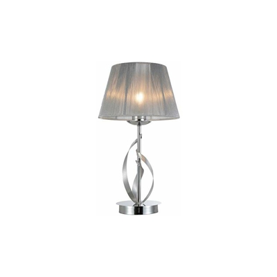 Lampada da tavolo modello fiocco II, classica, con paralume, cromata, 25 x 46 cm - Interfan