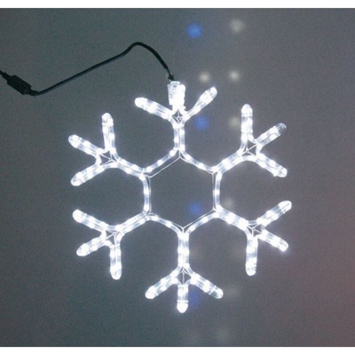 DFH - Fiocco di neve luminoso a led 33 cm colore bianco ghiaccio 8 giochi per decorazione albero Natale addobbi natalizi
